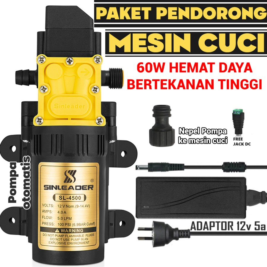Pompa booster pendorong air mesin cuci otomatis 60W - SL4500