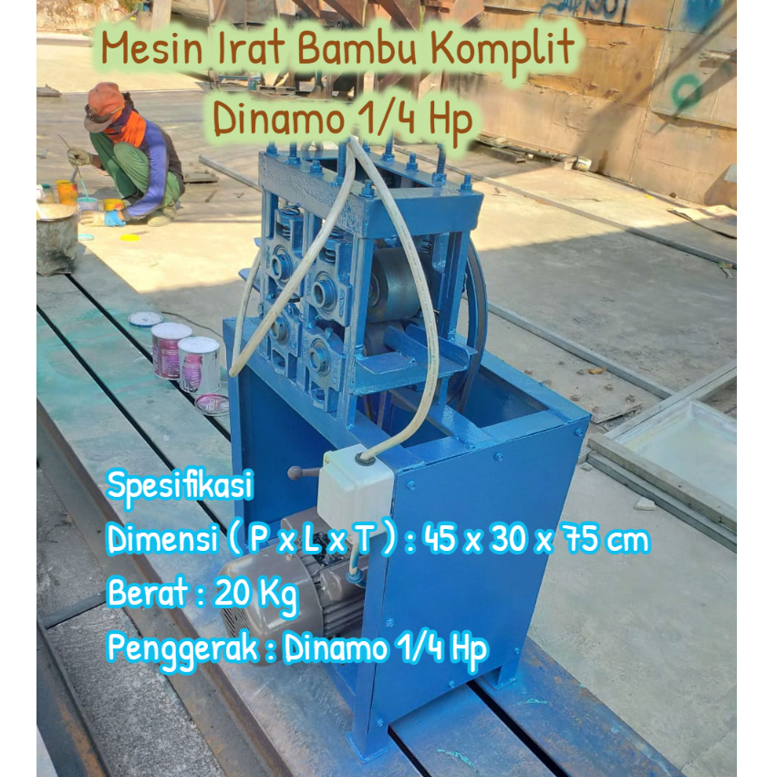 Mesin Irat Bambu Komplit Dinamo 1/4 Hp