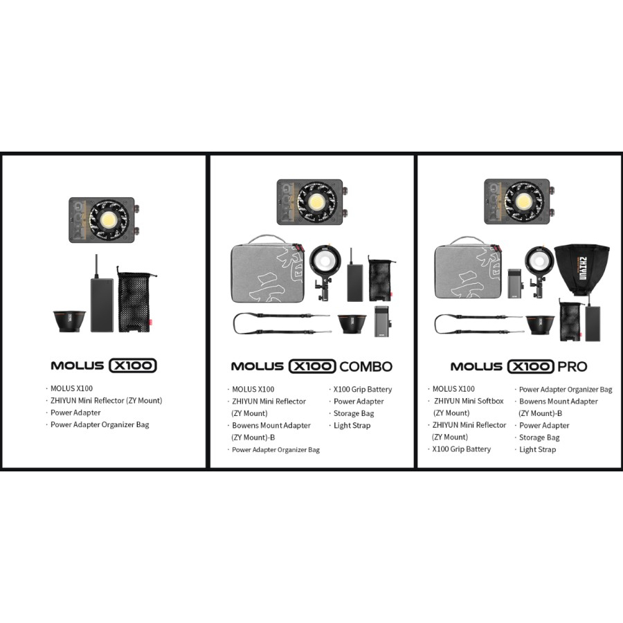 Zhiyun Molus X100 Lampu COB Light Studio BI Color 100W GARANSI RESMI