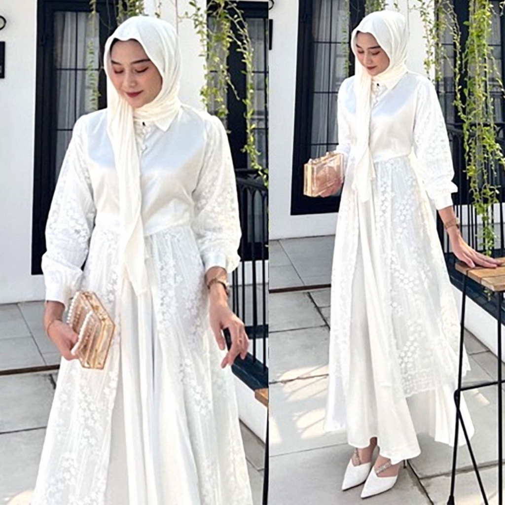 REAL VIDEO SR2312 Setelan Muslim 2in1 Arsyila SIZE M- L 6WARNA / AC / Setelan Rok Muslimah / Pakaian