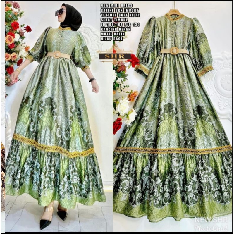 DRESS MIDI SHR MOTIF BATIK NEW ORI