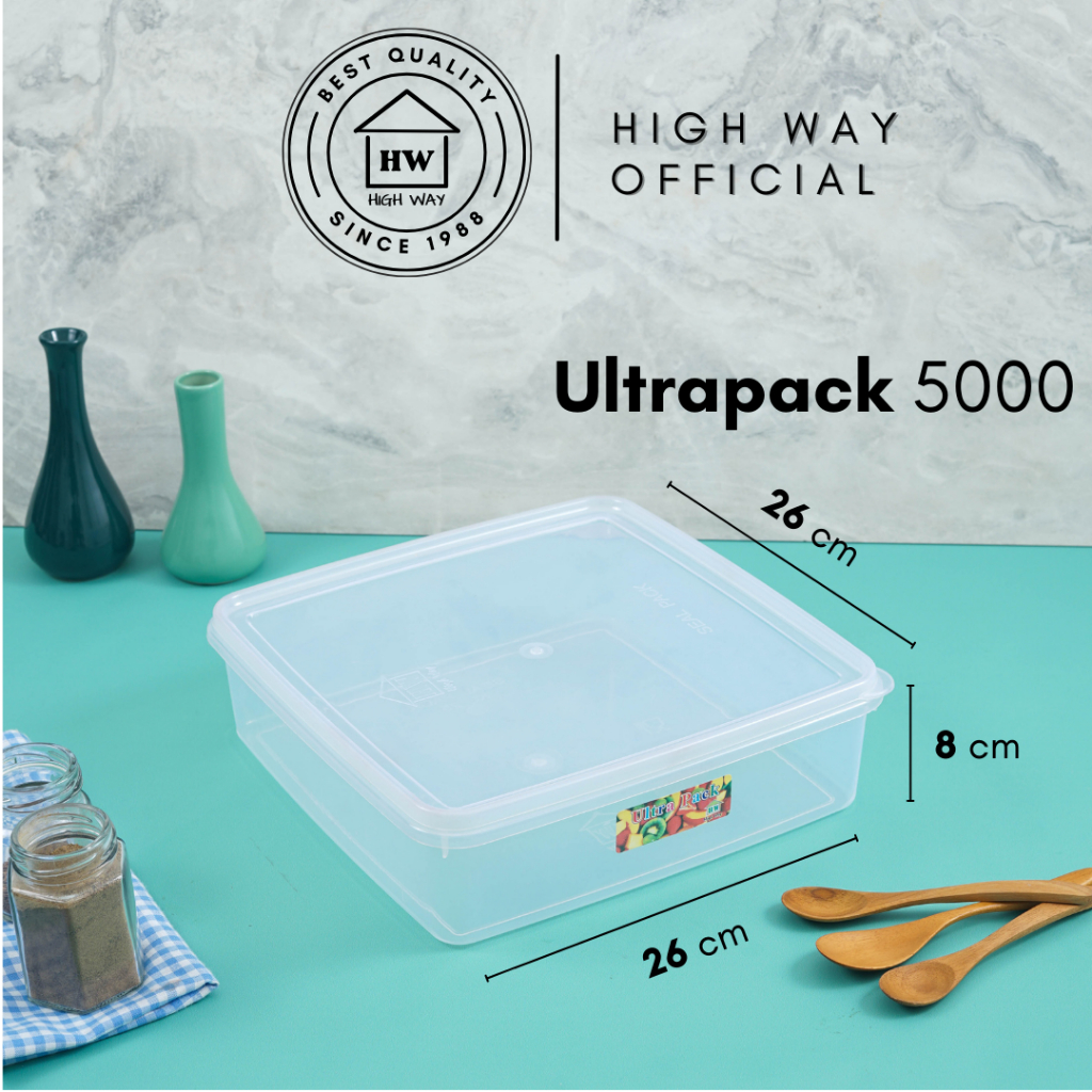 HIGH WAY - Ultrapack KL25 5000ml Sealware Plastik Besar Set Tanpa Sekat Wadah Tempat Donat Kotak Pen