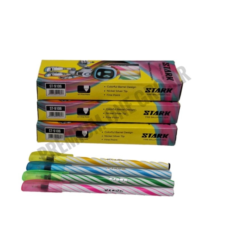 

1 Lusin Pena Ulir Warna Isi 12 Pcs/ Pulpen / Ballpoint / Pena Stark Ulir ST 9016