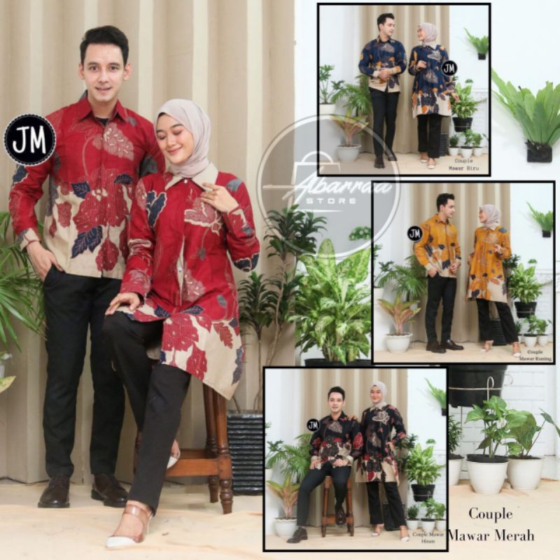 Batik Tunik Couple Modern Set Pakaian Couple Kemeja Batik Pria Premium Baju Batik Couple