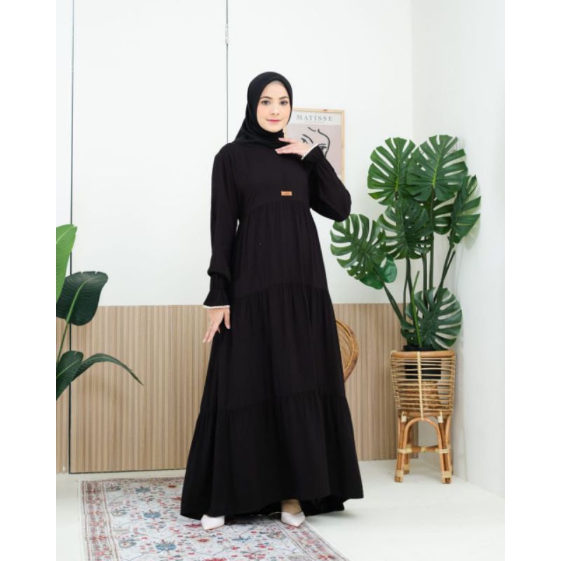 Gamis Dress Daily Polos Busui bahan Rayon Gamis Arfi by AZP