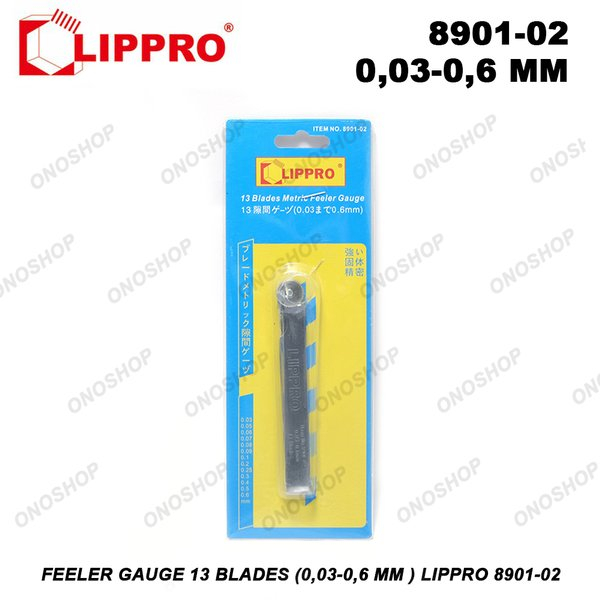 Lippro Stel Klep Fuller Blade 13 Pcs Feeler Gauge 0.03 - 0.6 mm
