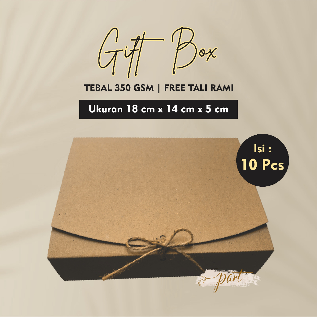 

(isi 10 pcs) Gift Box Free Tali Rami Uk. 18 x 14 x 5 cm
