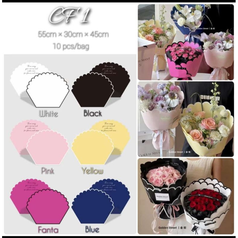 

( ecer ) FLOWER WRAPPING SHAPE PAPER KERTAS BUCKET BUNGA KOREA CELLOPHANE