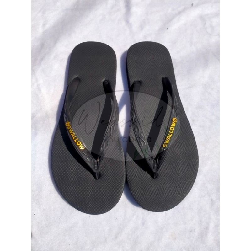 SANDAL JEPIT SWALLOW PEARL FO1 HITAM POLOS CEWEK SANDAL KARET TEBAL SANDAL SANTAI HITAM