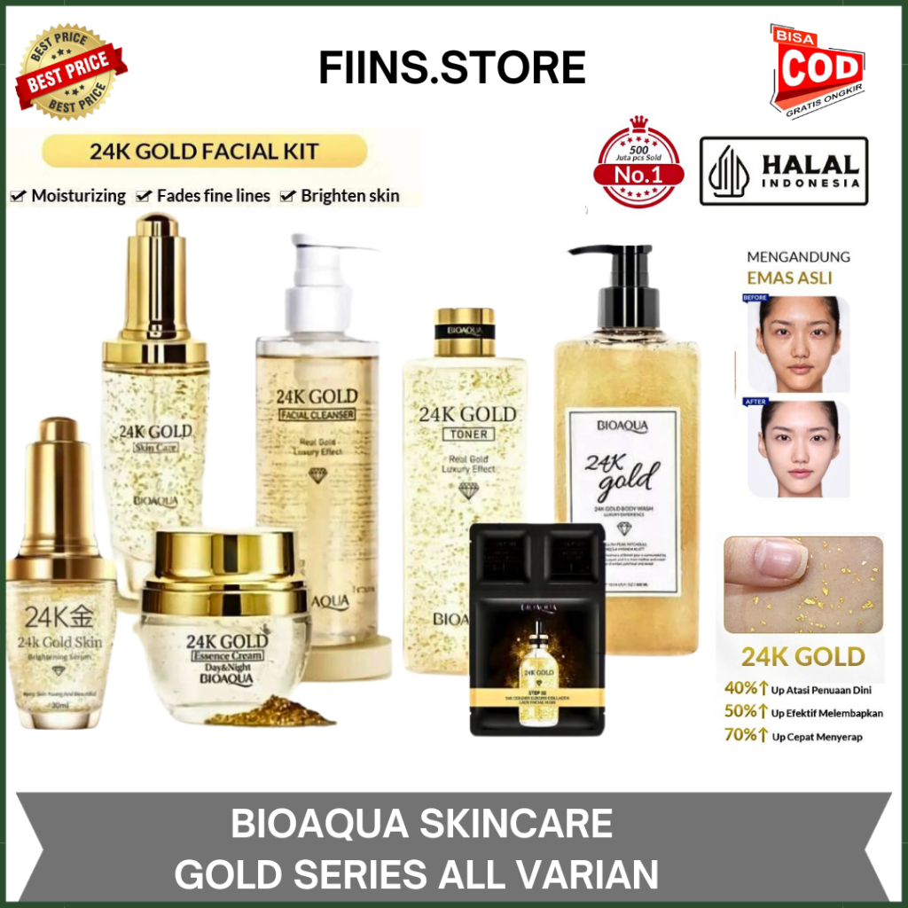 𝗙𝗜𝗡𝗡𝗦 𝗦𝗧𝗢𝗥𝗘 - Serum Wajah Bioaqua / Body Wash Bioaqua / BIOAQUA 24K Gold Essence Cream / Serum Bioaq