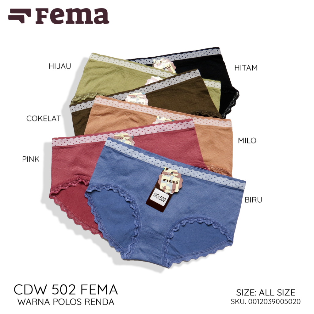 FEMA Official Shop Ecer 1 Pcs Celana Dalam Wanita 502 Rajut