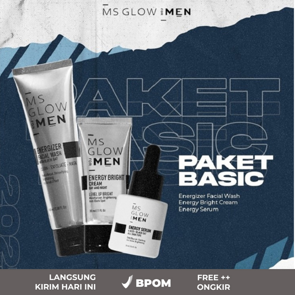 Ms Glow For Men Paket Lengkap Maskulin 5In1 Paket Skincare & Body Care Pria Original