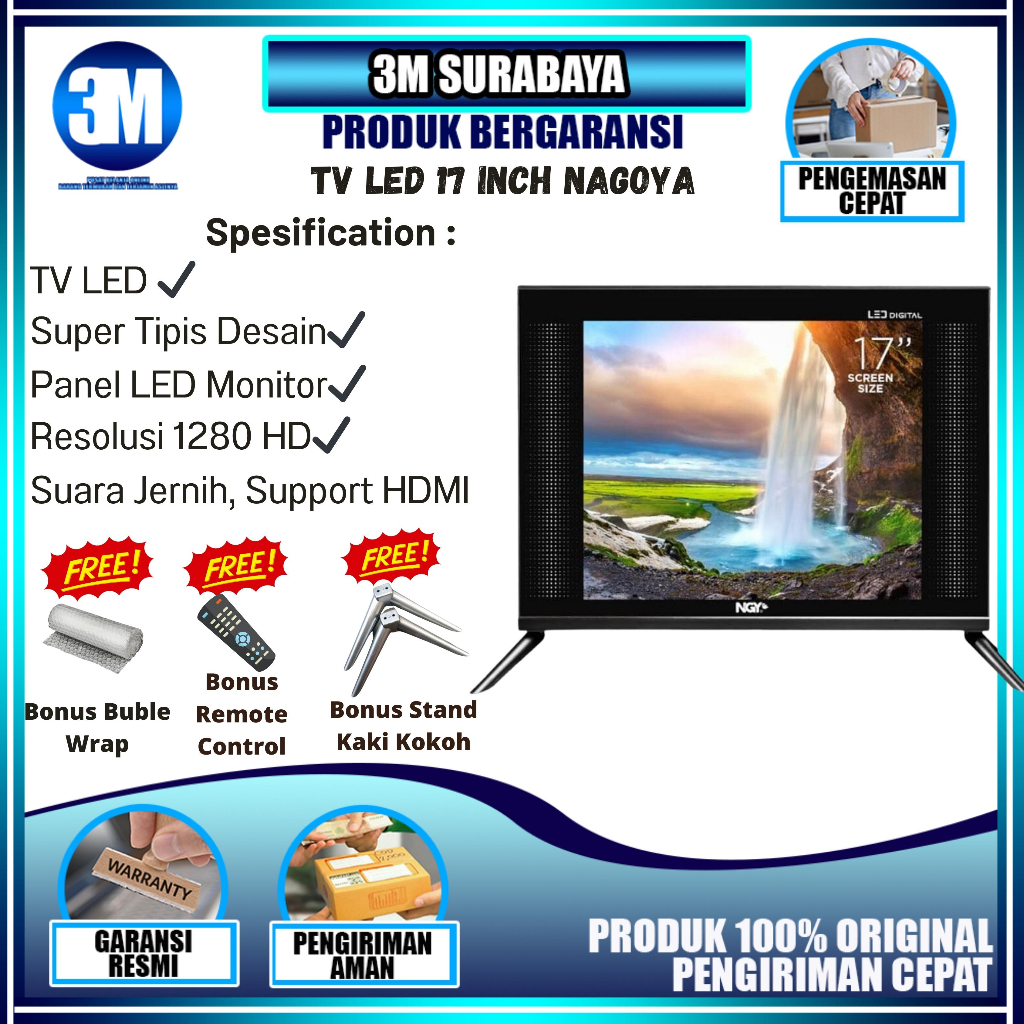TV Digital HD 17 inch TV LED Digital Televisi HDMI USB | LED TV NAGOYA DIGITAL 17 INCH | TV LED DIGI