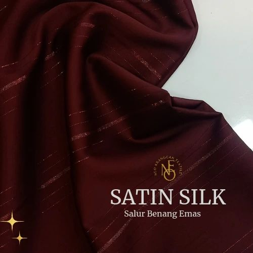 KAIN ARMANI SILK SALUR BENANG EMAS 58" D#2229  (Harga Per 1 Roll)