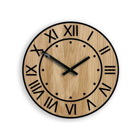 Jam Dinding Kayu Jati Modern Angka Romawi Kuno