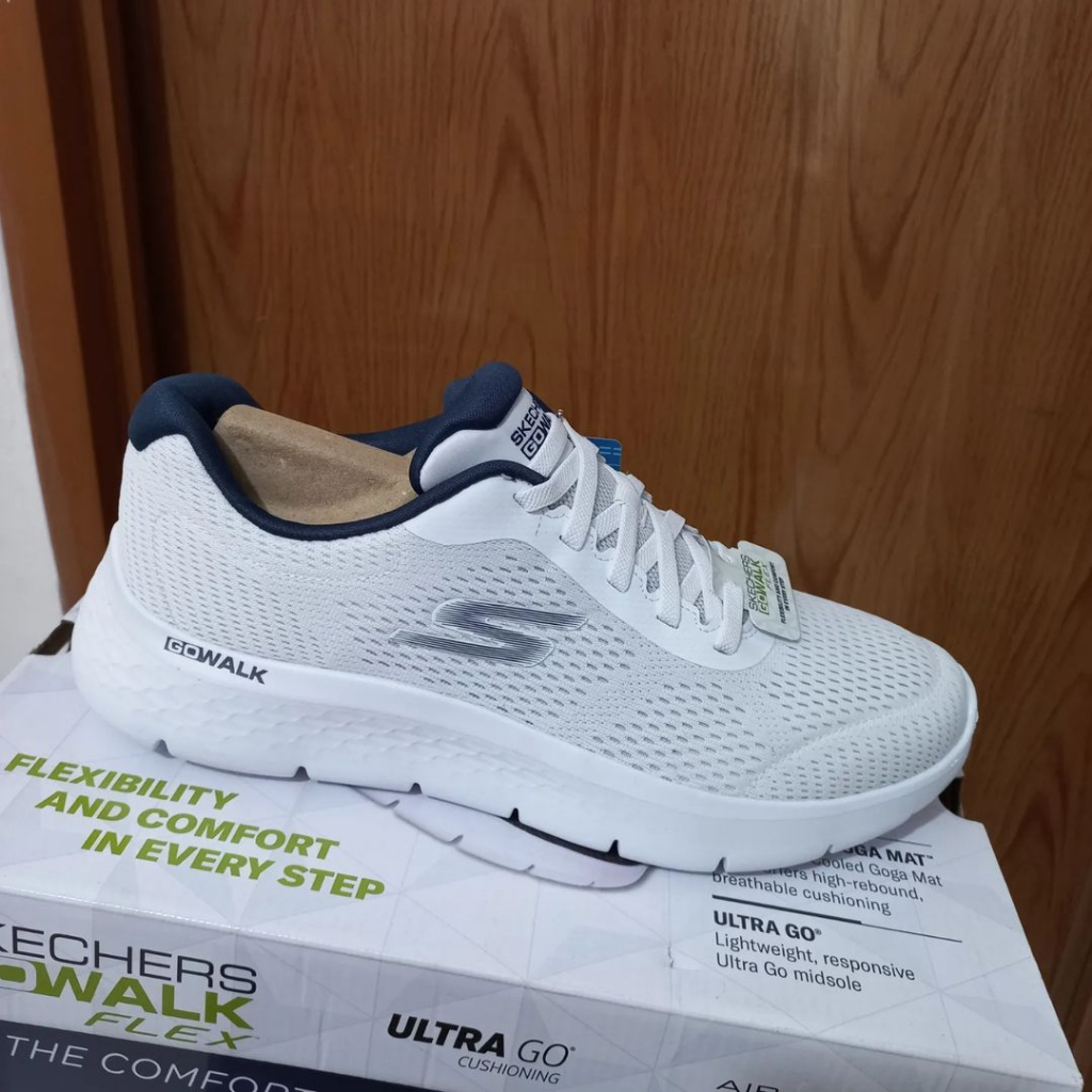 SEPATU SKECHERS PRIA ORIGINAL SKECHERS GO WALK FLEX MAN WALKING BNIB 100% ORIGINAL WHITE