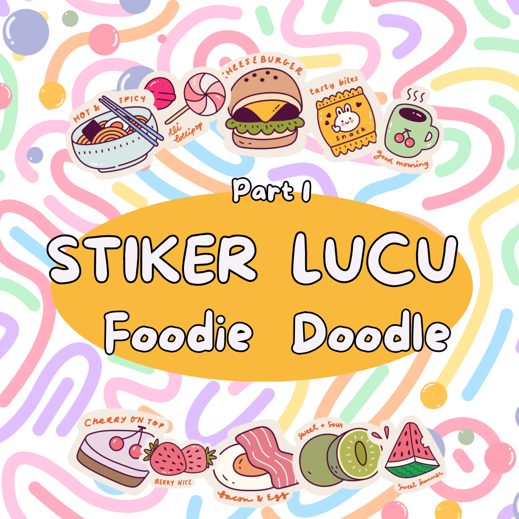 

Stiker Anak Aesthetic Lucu Foodie Doodle Part I Fancy Kartun Murah isi 40 pcs 10 varian