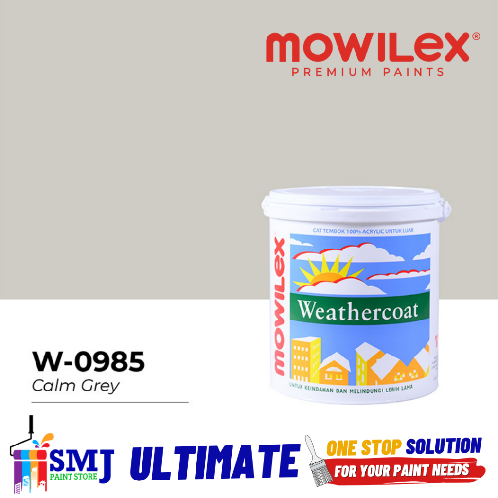 Cat Tembok Eksterior MOWILEX WEATHERCOAT W 0985 Calm Grey 2,5L
