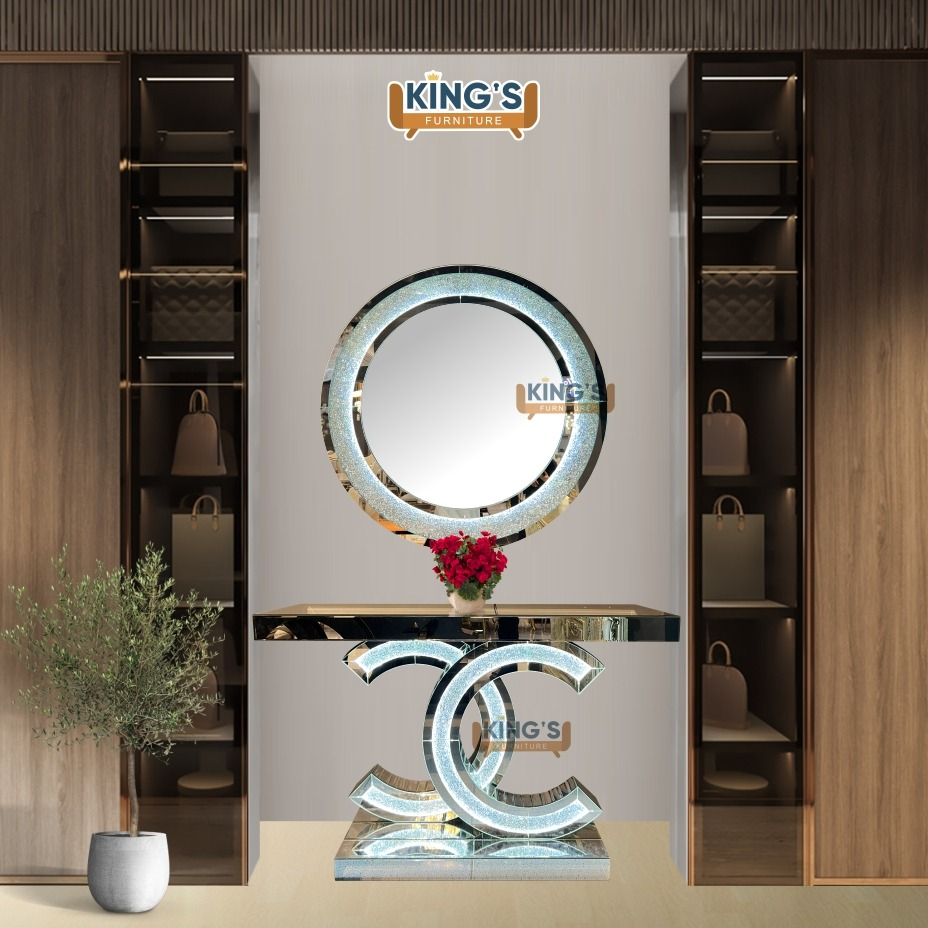 CERMIN PRASMANAN SET IMPORT - MIRROR - CONSOLE TABLE - CERMIN IMPOR - HIASAN DINDING - KACA HIAS - D