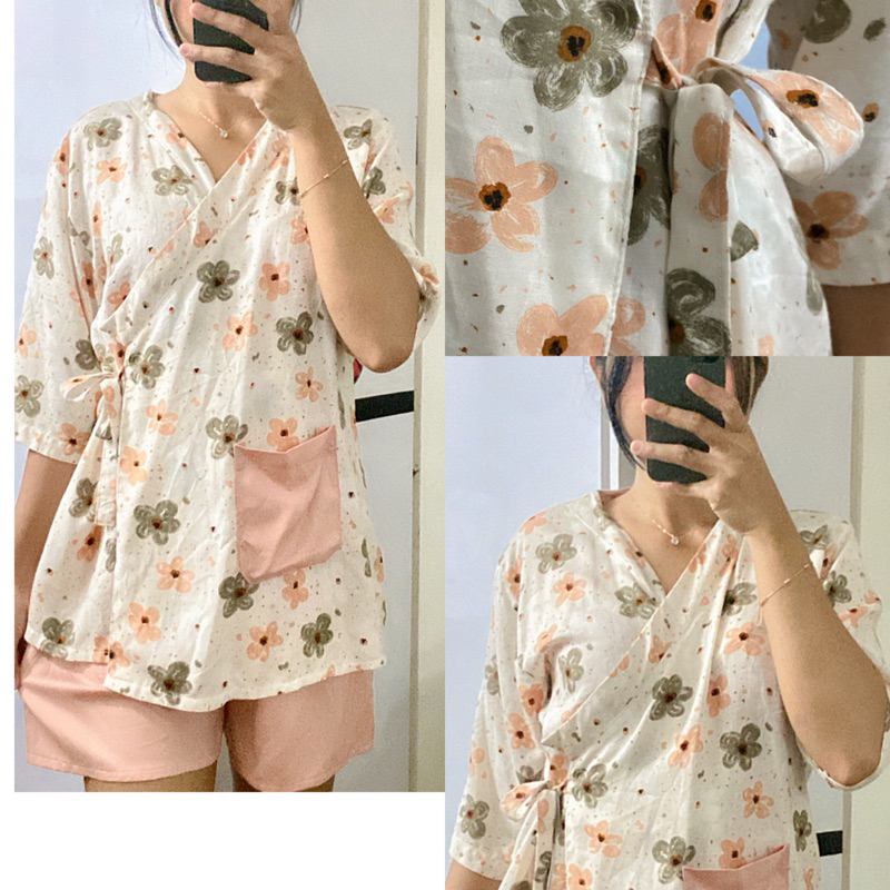 ONE SET BAJU TIDUR KIMONO//BABYDOLL RAYON JUMBO//SETELAN BAJU TIDUR