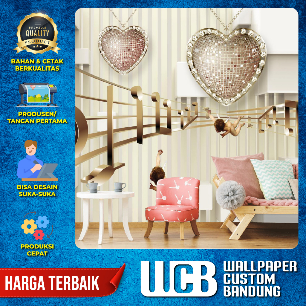 Wallpaper Dinding Custom 3D Premium - Tema Music/Band/Audio