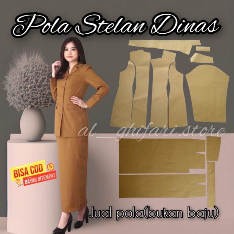 Pola Stelan Baju Dinas Wanita (baju & rok) stelan darma wanita, pola instan