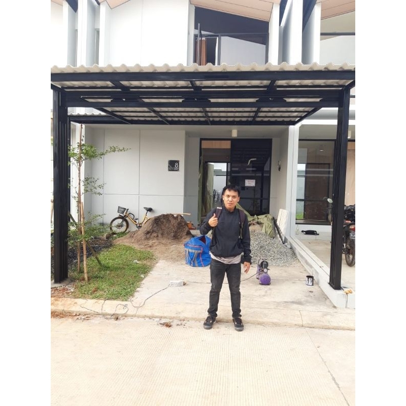 kanopi alderon daubel layer terpasang