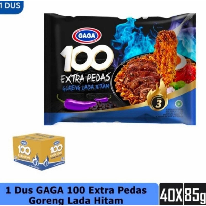 

Mie Gaga 100 Extra Pedas Goreng Lada Hitam 85g ( 1 dus isi 40 bungkus )