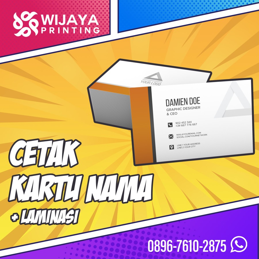 

Print Cetak Kartu Nama Custom 1 Sisi 2 Sisi + Laminasi, Murah - 1 Sisi Glosy
