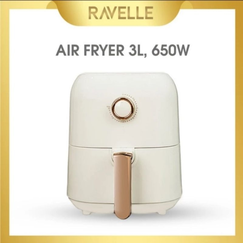 RAVELLE Air Fryer RAF300 3L PUTIH / RAF 300 Menggoreng / Goreng Tanpa Minyak 3 Liter 650w Low Watt