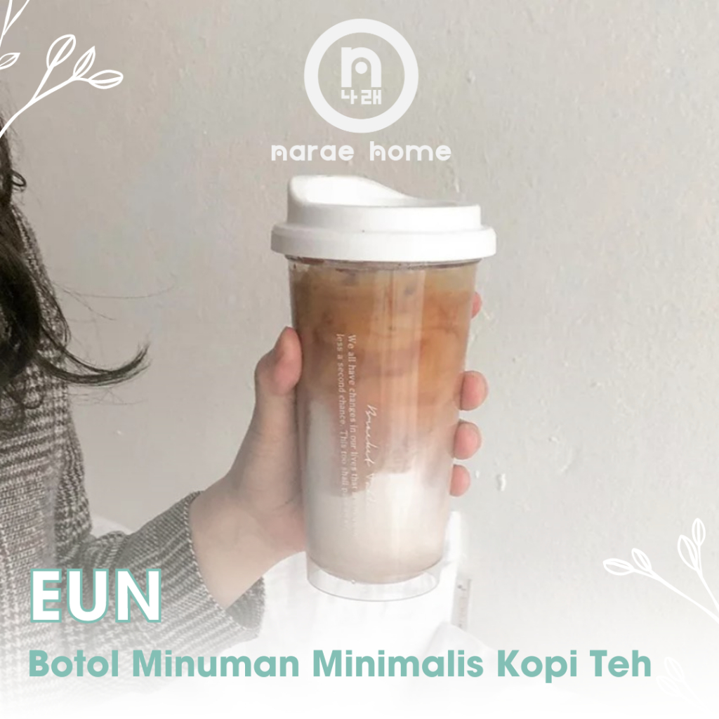 【NARAE】15 EUN Bottle Straw Minuman Estetika Botol Saringan Kopi Teh Bening Tumbler Bottle Kopi Starbucks Minimalis Botol Air Cup  Infused Water Estetis Tumbler Sedotan Kopi Teh Transparan