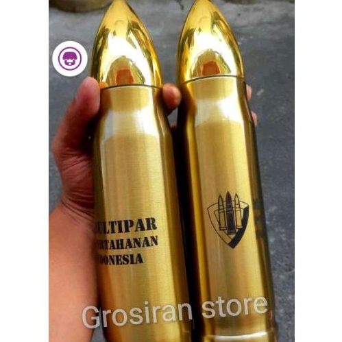 botol termos Tumbler peluru gold custom logo nama grafir laser kado souvenir