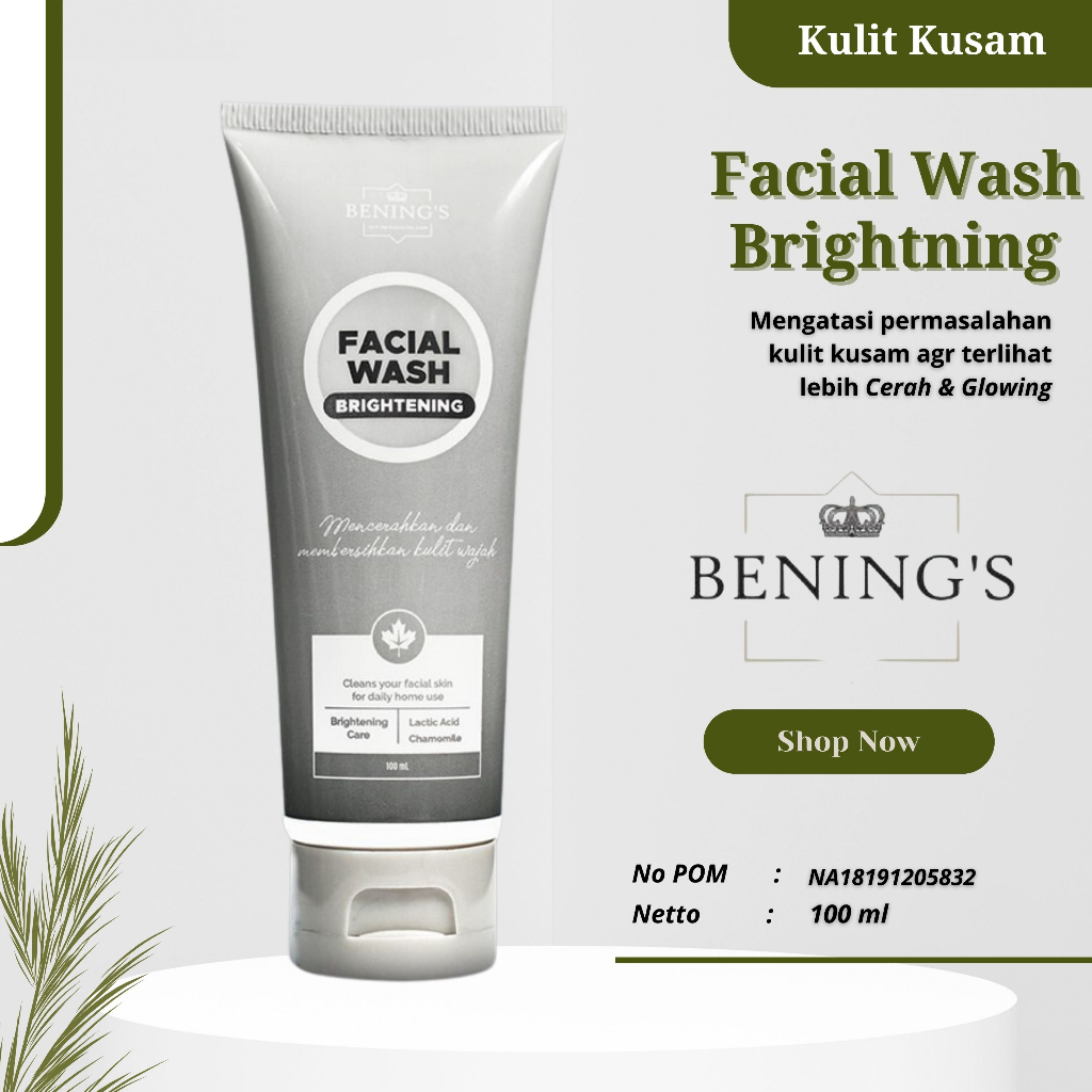 BENING'S Brightening Facial Wash | BENING'S Brightening Day Cream | Mencerahkan Wajah Kusam | Bening