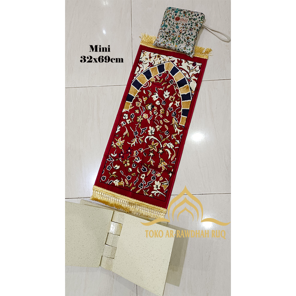 Sajadah Raudah Mini Merah/Raudhah kepala- Madinah