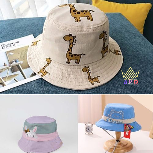 Topi Bucket Anak Bayi Laki Laki Perempuan 1 2 3 4 5 Tahun Motif Jerapah Dengan Tali Model Outdoor Pa