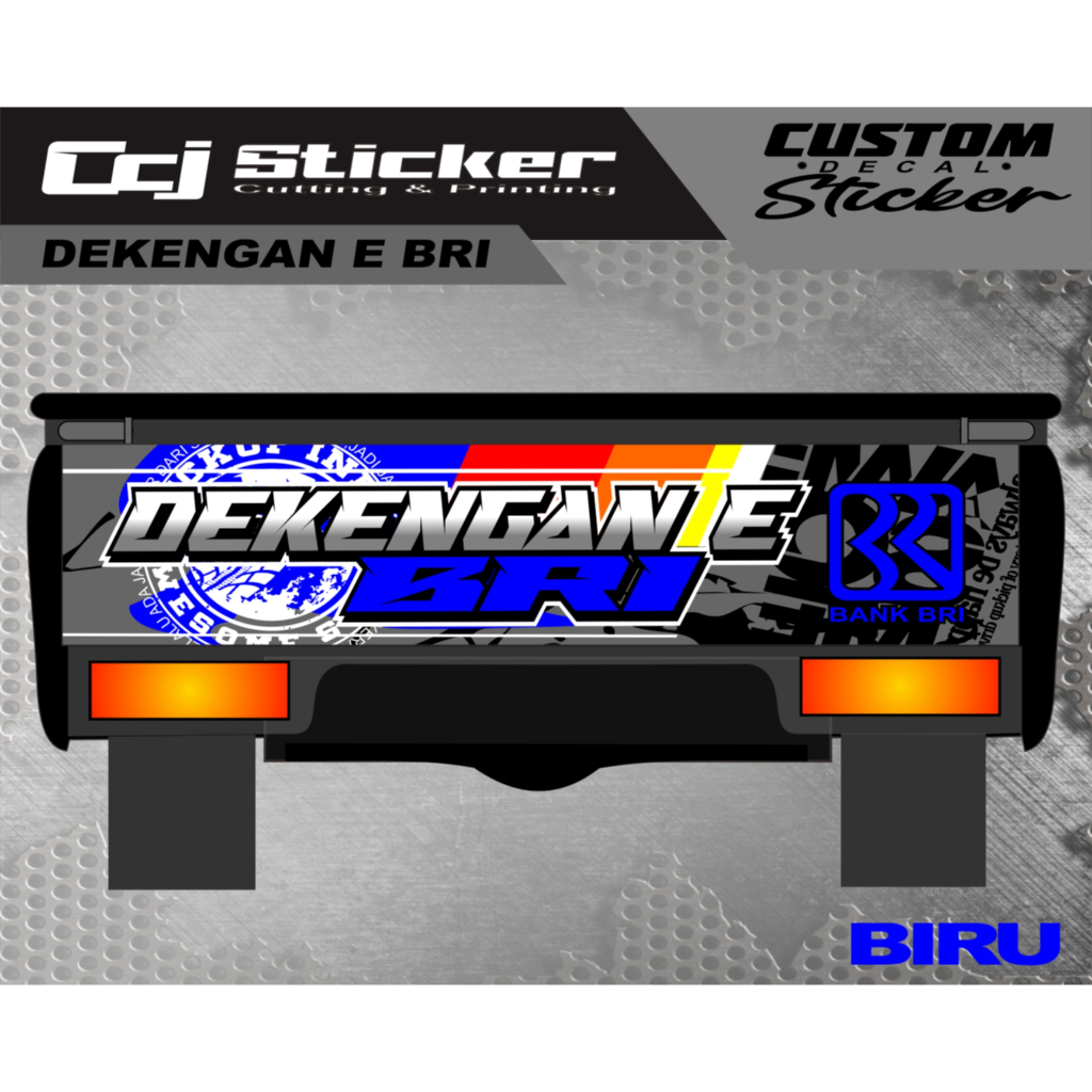Decal stiker DEKENGAN E BRI pintu bak pick up berkualitas