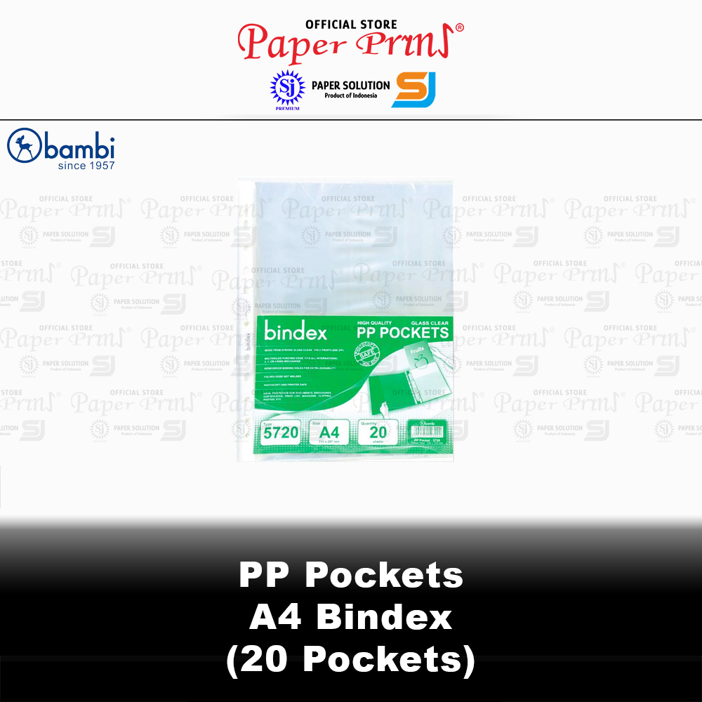 

PP Pocket Plastik Sheet Protector A4 Bindex Bambi