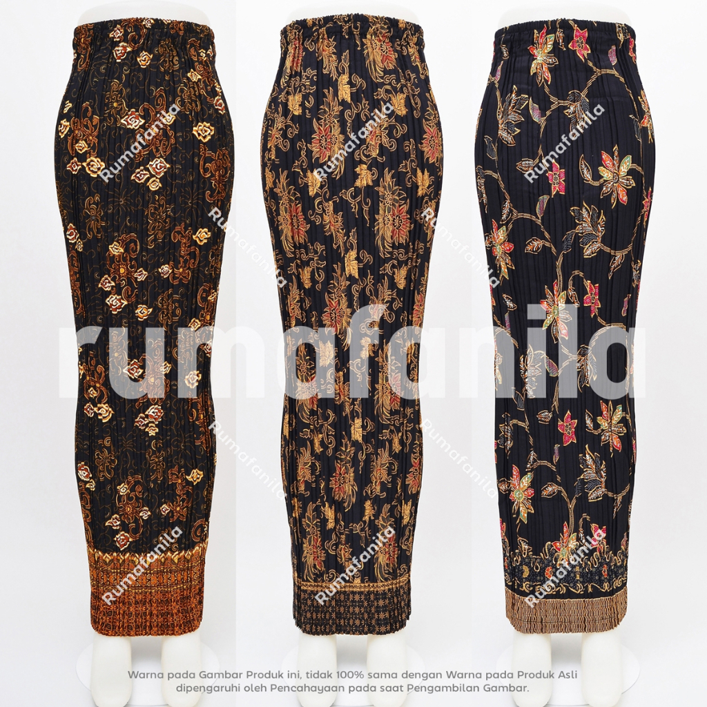 Rok Plisket Batik Premium Bawahan Kebaya Wisuda Modern Span Wiru Jumbo Pakaian Tradisional Pesta Ada