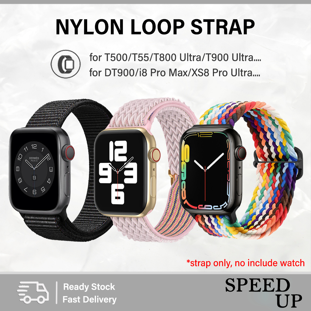 Apple Watch Nylon Strap 42/44/45/49mm for T500/T55/T800 Ultra/T900 Ultra/DT900/i8 Pro Max/XS8 Pro Ul
