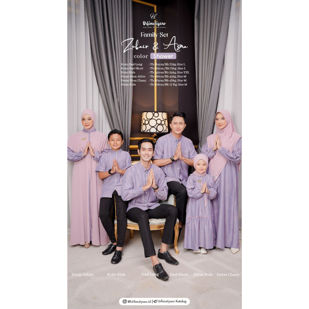 Family Set. Couple Lebaran. Sarimbit Eid Mubarak Zubair Asma- Urfimutiyaro (PRE ORDER)