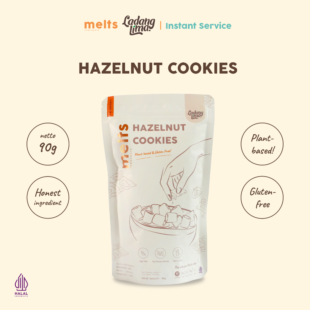 

Instant Service - Melts Hazelnut Cookies | Snack Kukis Sereal Hazelnut Gluten Free Plant Based Vegan