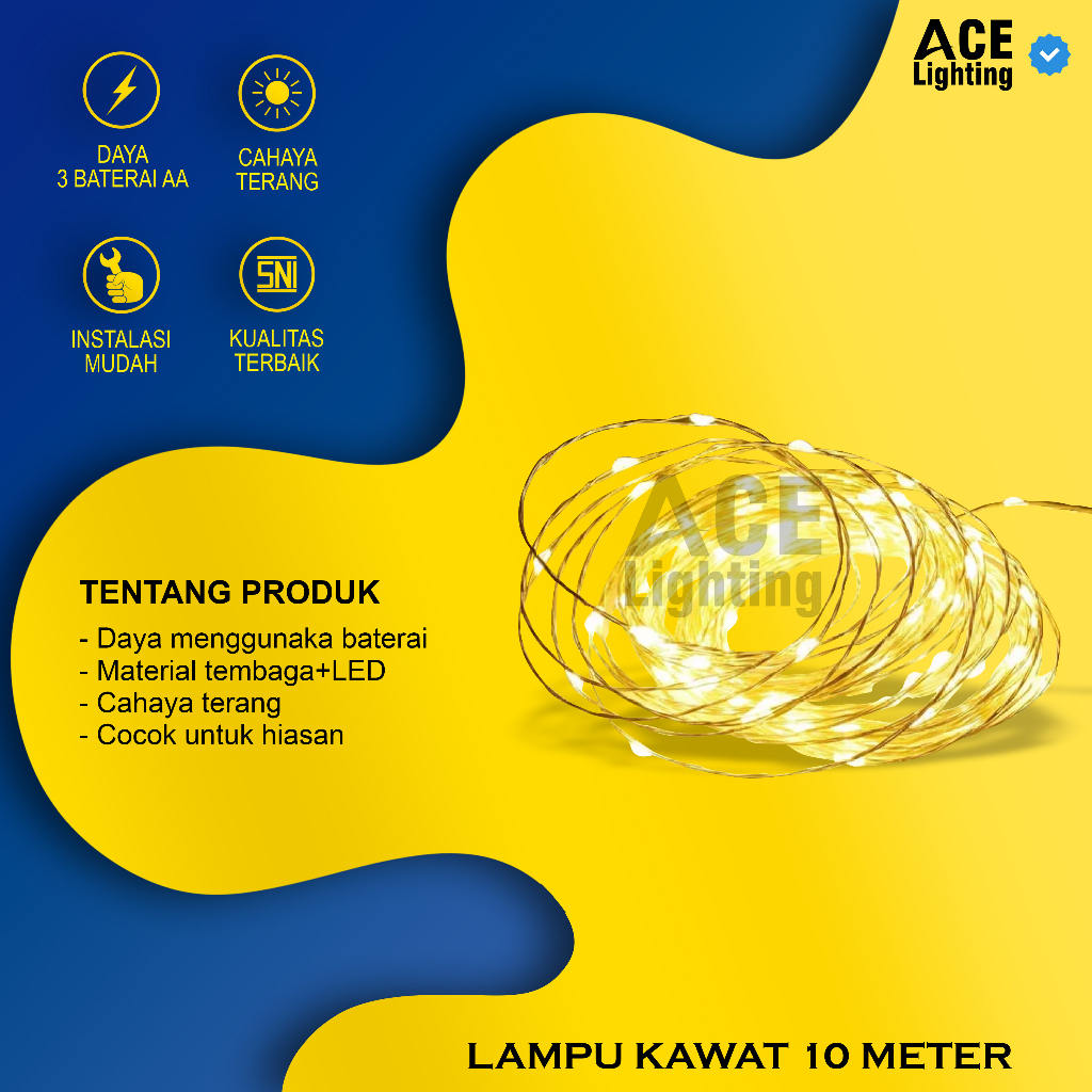 Lampu hias LED tumbler mini 10 meter lampu hias kawat flexible
