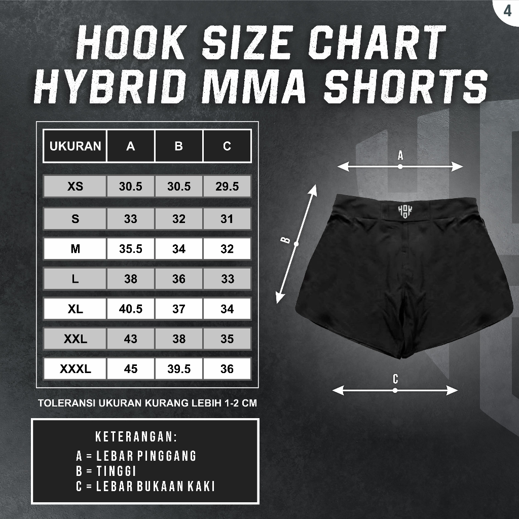 Celana MMA Hook Muaythai Pant Kickboxing Shorts UFC Celana Pendek MMA Grappling BJJ No Gi