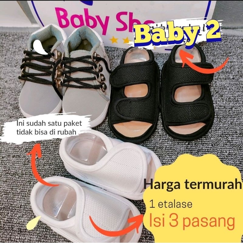 Sepatu sandal bayi BUNDLING HEMAT Cewek Cowok usia 0-12 Bulan