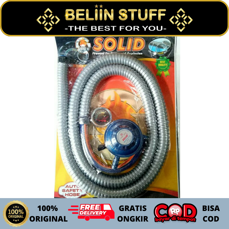Selang Gas + Regulator Paket Komplit / SELANG GAS dan KEPALA GAS KOMPOR SOLID tipe 6552 BEST QUALITY