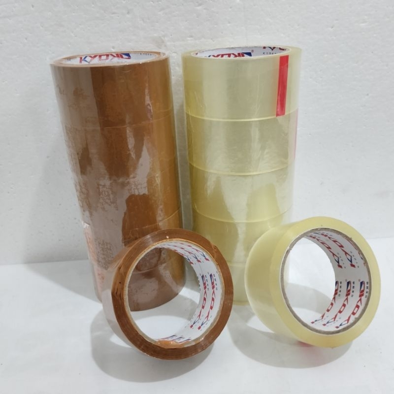 

LAKBAN BENING/COKLAT "KYOKO" 1 ROLL 45MM|| ISOLASI CLEAR /COLLATE PER 1 ROLL /1BH/1PCS
