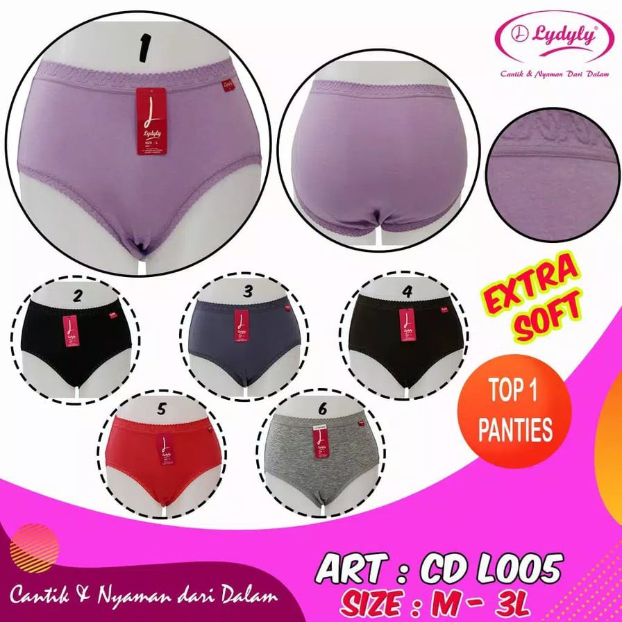 Cd LYDYLY L005 Extra Soft | Celana Dalam Wanita Murah Karet Renda Katun Lembut