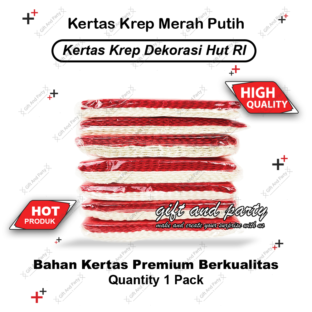 

Kertas Krep Potong Merah Putih / Hiasan 17 Agustus HUT RI / Kertas Krep