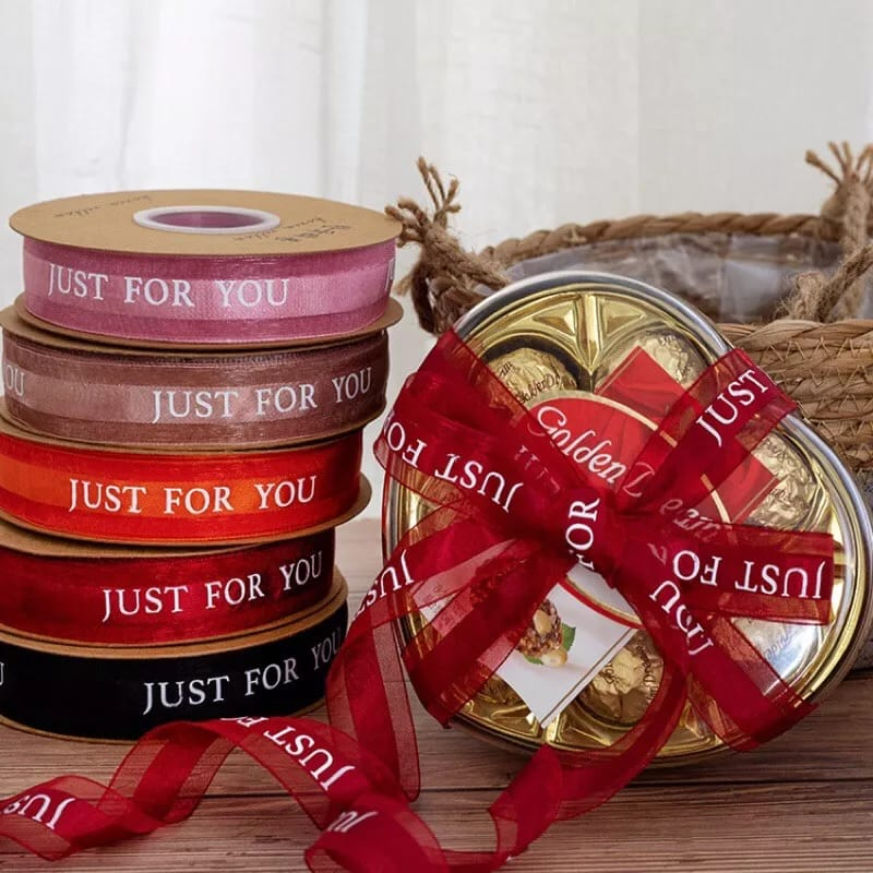 

[1 GULUNG 50 YARD] Pita Hampers Organdi JUST FOR YOU 1 inch Organza (2,5 cm) Per Rol