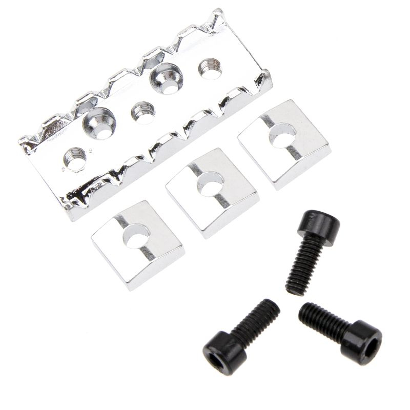 (Choiz) Nut Tremolo Locking 6 String Nut Locking Gitar Chrome Lock Nut Gitar 43mm String For